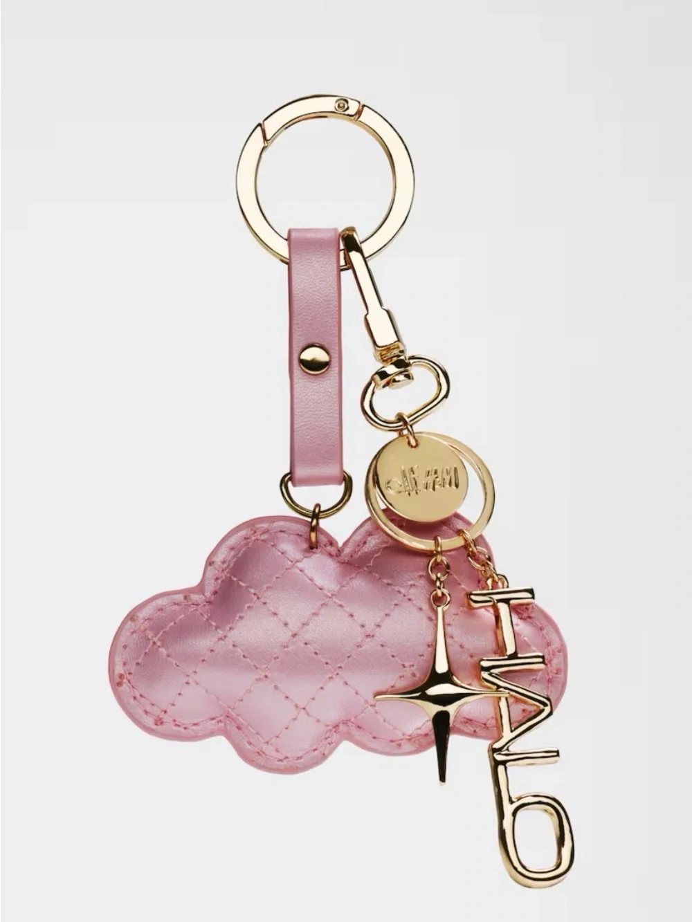 Suede Shoulder Bag in Dusty Rose with Charm